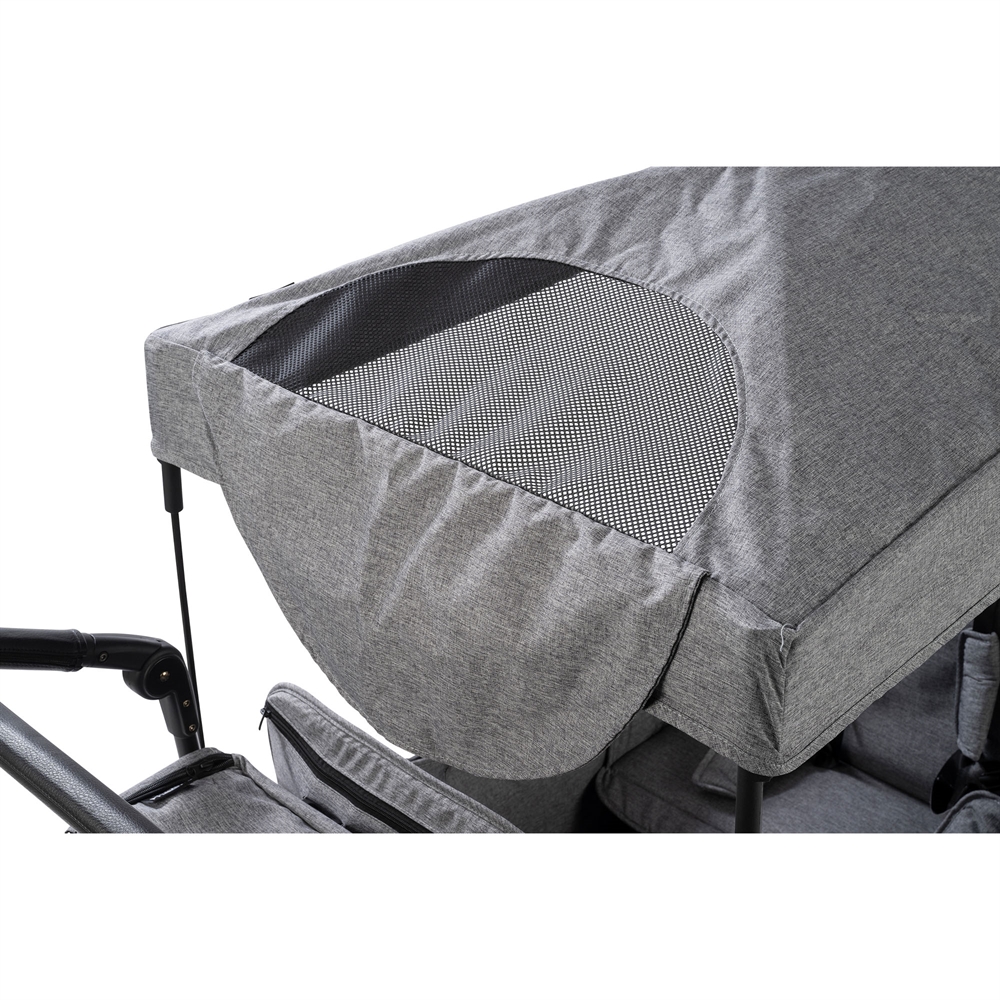 BabyTrold fun - 4-Sitzer Bollerwagen, mit Sonnendach