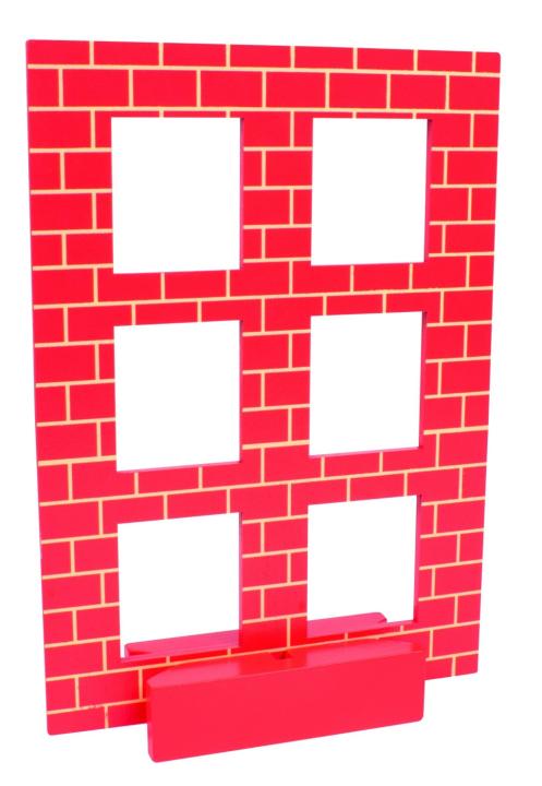 Lernspiel Feueralarm - Hochhausfassade mit Ständer. KiTa-Spielewelt