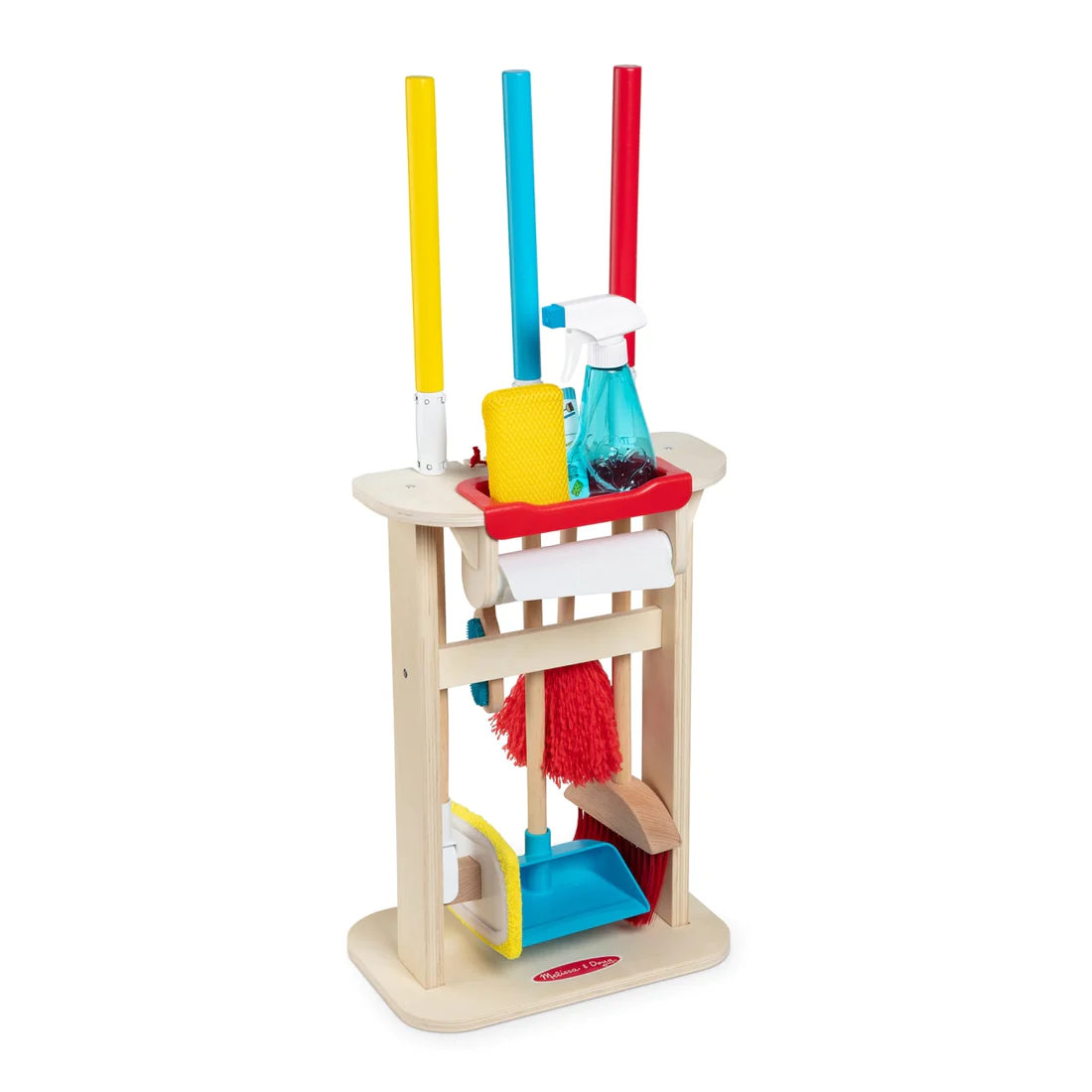 Reinigungsset Deluxe - Kinderspielzeug Putzgerät mit Ständer, Besen Schaufel u.v.m. KiTa-Spielewelt
