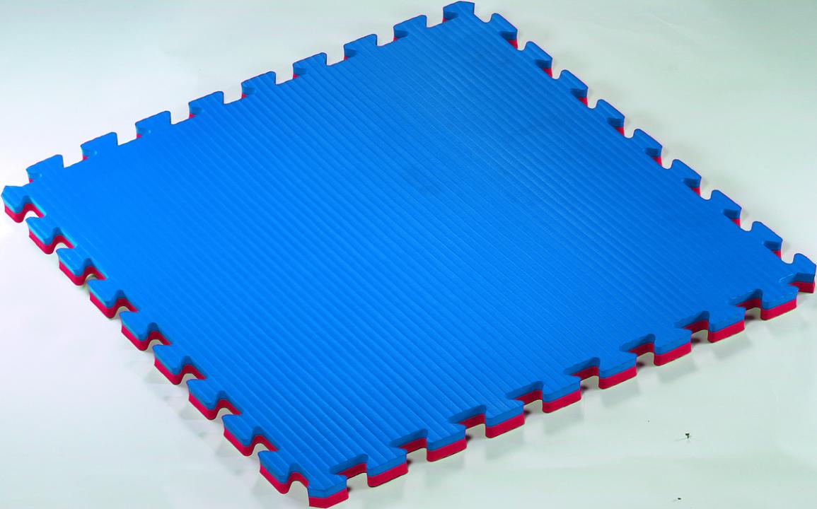 Puzzlematten - Kinderzimmerteppich - blau / rot