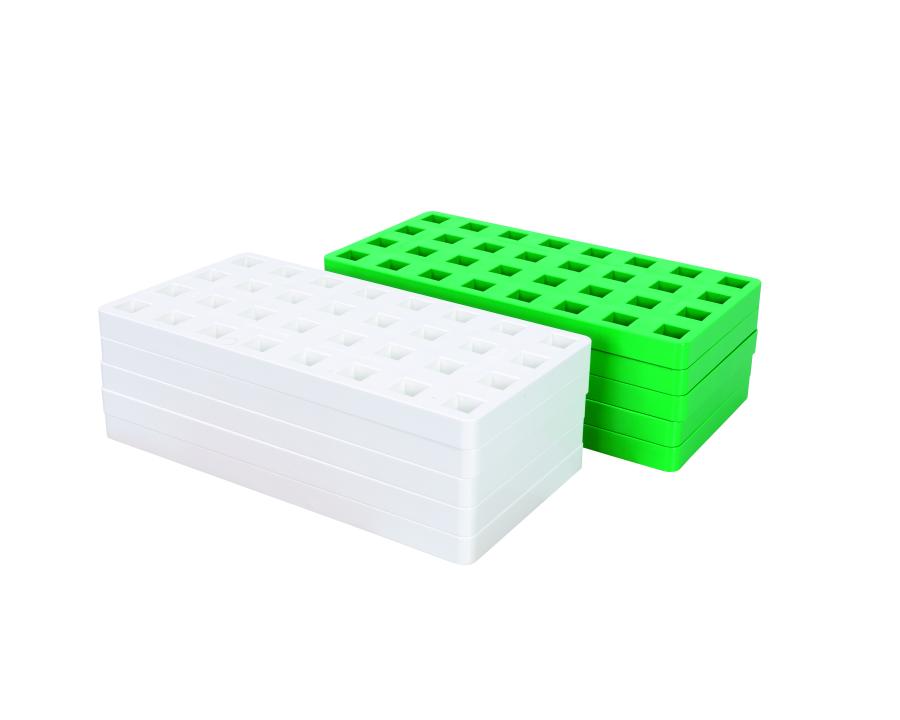 Plus Plus Bauplatten midi, 10 Stück im Set weiß und grün - KiTa-Spielewelt