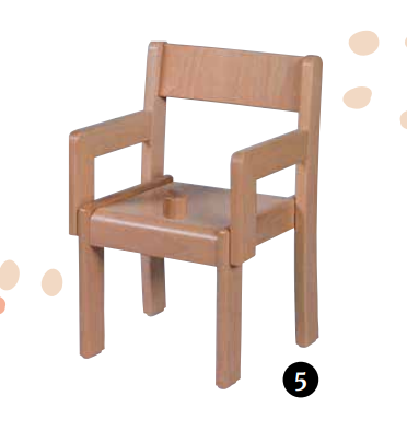 Armlehnstuhl mit Sitzknopf, Sitzhöhe 22 oder 26 cm