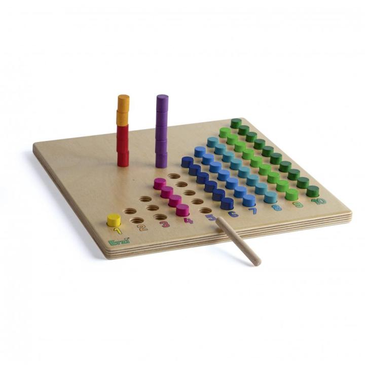 Lernspiel Zählbrett, Holzspielzeug zum Sortieren, Vergleichen, Zählen und Rechnen. KiTa-Spielewelt