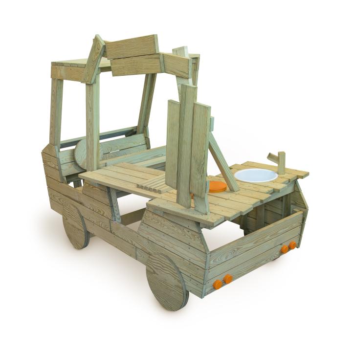 Foodtruck Outdoor - Holzspielauto mit Kochstelle und Verkaufstheke - KiTa-Spielewelt