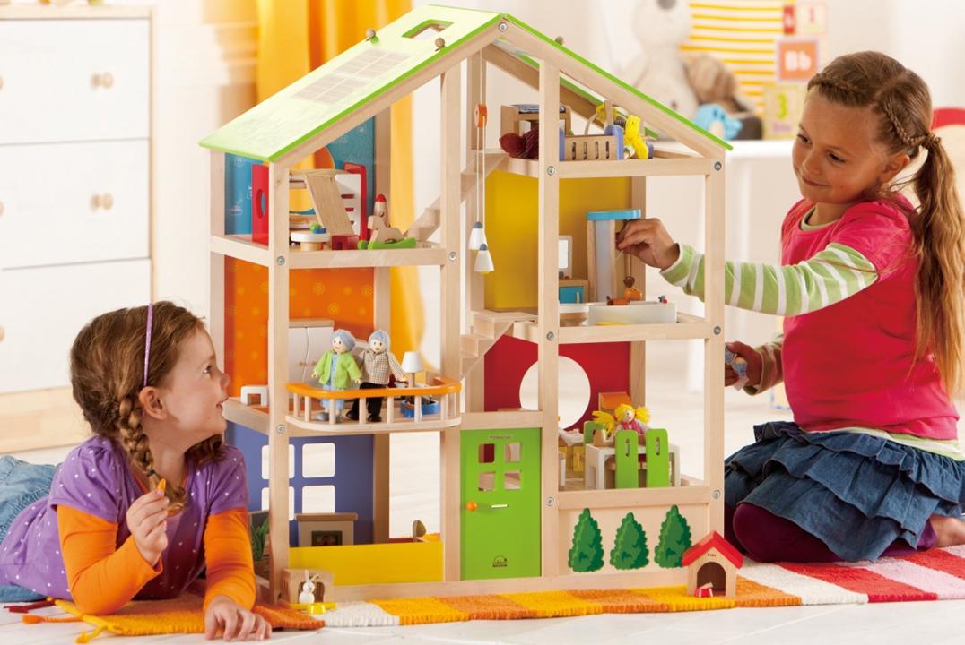 Modernes Puppenhaus - Vier-Jahreszeiten-Haus mit Möblierung