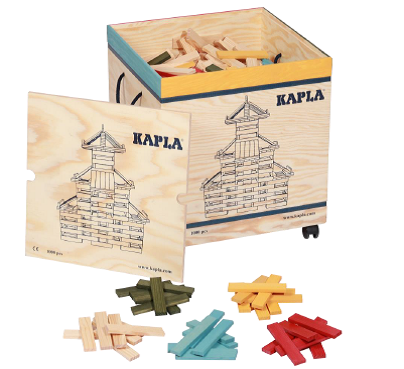 KAPLA® Holzplättchen , 1000 Stück,  bunt in einer Rollkiste
