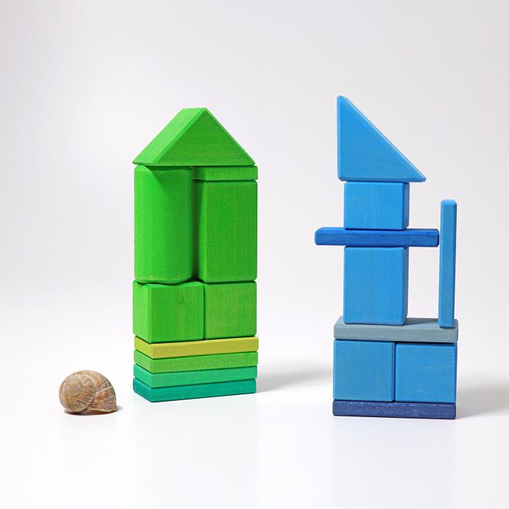 Bauset Formen und Farben - bunte oder einfarbige Häuser bauen - KiTa-Spielewelt