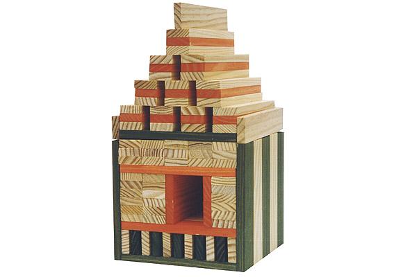 KAPLA® Holzplättchen , 1000 Stück,  natur und bunt in einer Rollkiste