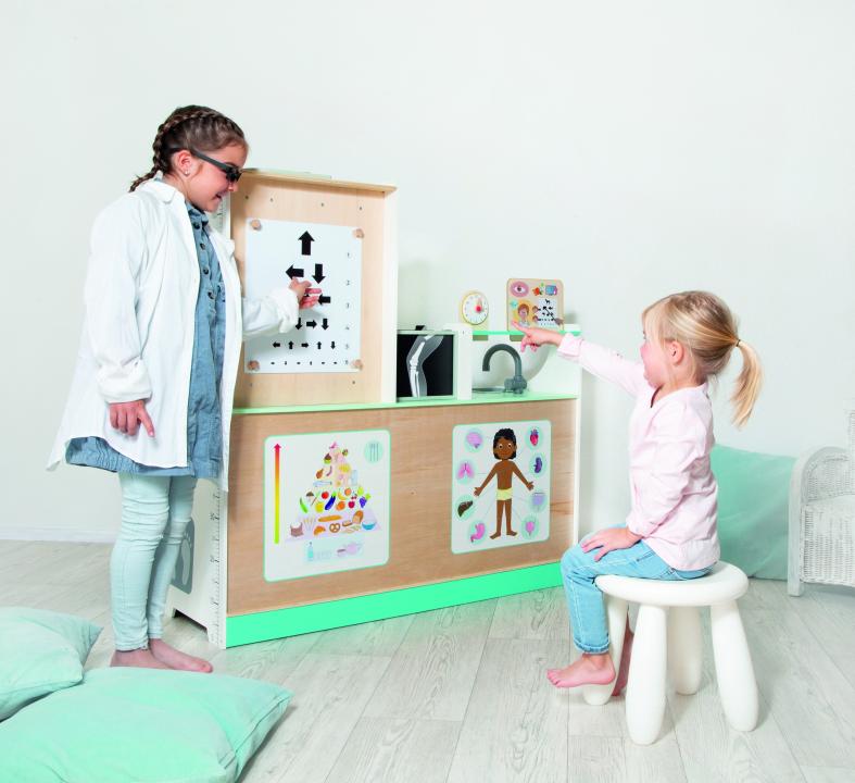 Doctor Station 3 in 1 - Sehtest beim Augenarzt. Spielmöbel mit Zubehör. KiTa-Spielewelt