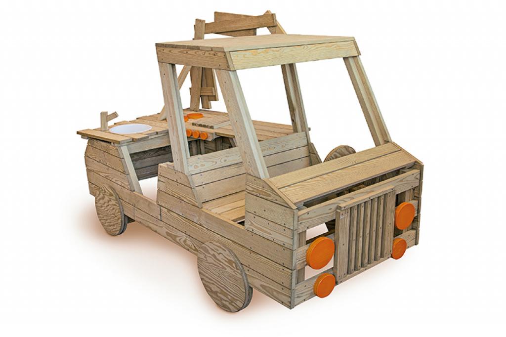 Foodtruck Outdoor - Holzspielauto mit Küche und Theke - KiTa-Spielewelt