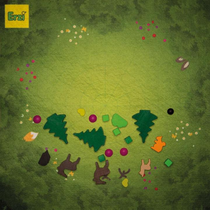MandaLay Wald, 102 Spielsteine, Waldtiere, mit Vliesmatte für 1 - 2 Kinder, KiTa-Spielewelt