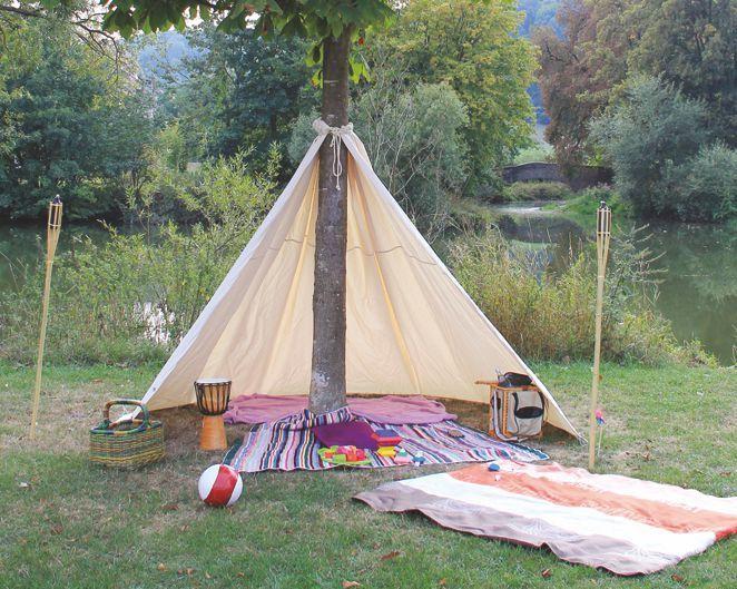 Baum-Tipi - Spielzelt oder Sonnenschutz zum Befestigen an einem Baum - KiTa-Spielewelt