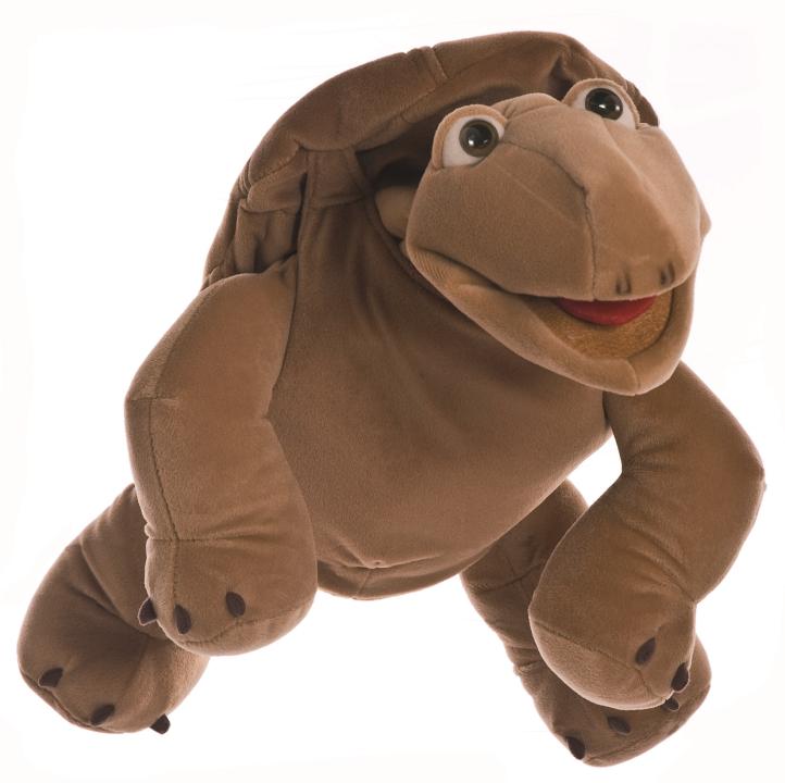 Living Puppets Handpuppe Sammy die Schildkröte, Handeingang unter dem Panzer am Rücken, Maul bespielbar. Größe 54 cm - KiTa-Spielewelt.