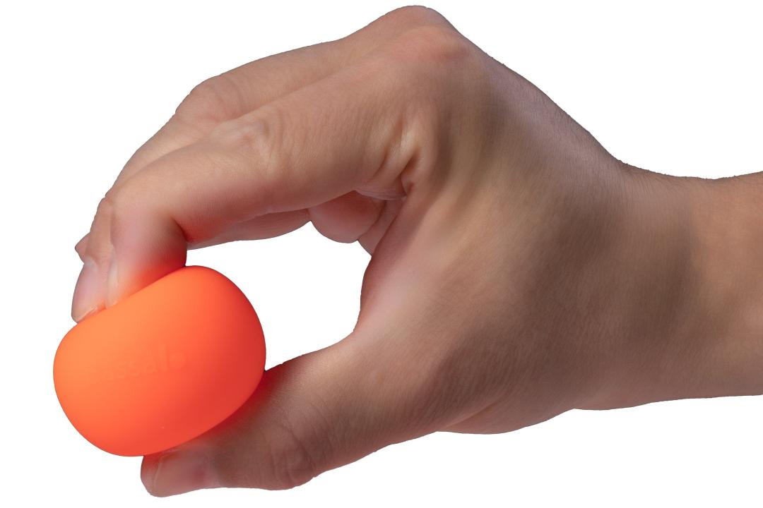 Ball: Maße Durchmesser: 42 mm, Gewicht: 20 Gramm, neon orange ,weich PVC, EN 71, Reach-Konform