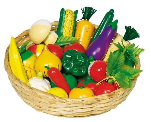 Obst und Gemüse im Korb - Kaufladenzubehör