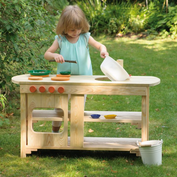 Spielküche Outdoor von Erzi - Kinderküche für Garten oder Terrasse - KiTa-Spielewelt