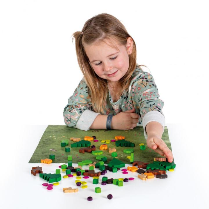 MandaLay Wald, 102 Spielsteine mit Vliesmatte für 1 - 2 Kinder, KiTa-Spielewelt