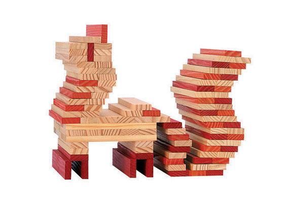 KAPLA® Holzplättchen , 1000 Stück,  natur und bunt in einer Rollkiste